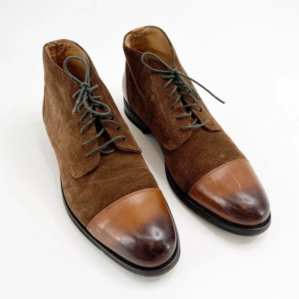 Dapper Shoes Co Handmade Suede Leather Boots, Size 8